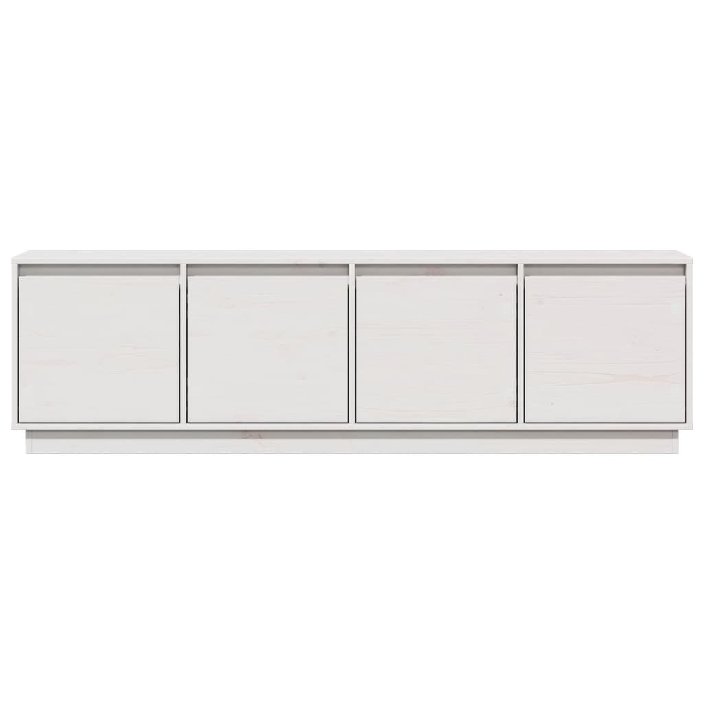 tv-bord 156x37x45 cm massivt fyrretræ hvid