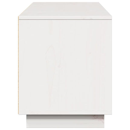 tv-bord 156x37x45 cm massivt fyrretræ hvid