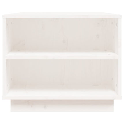 sofabord 90x49x40,5 cm massivt fyrretræ hvid