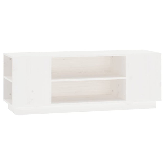 tv-bord 110x35x40,5 cm massivt fyrretræ hvid