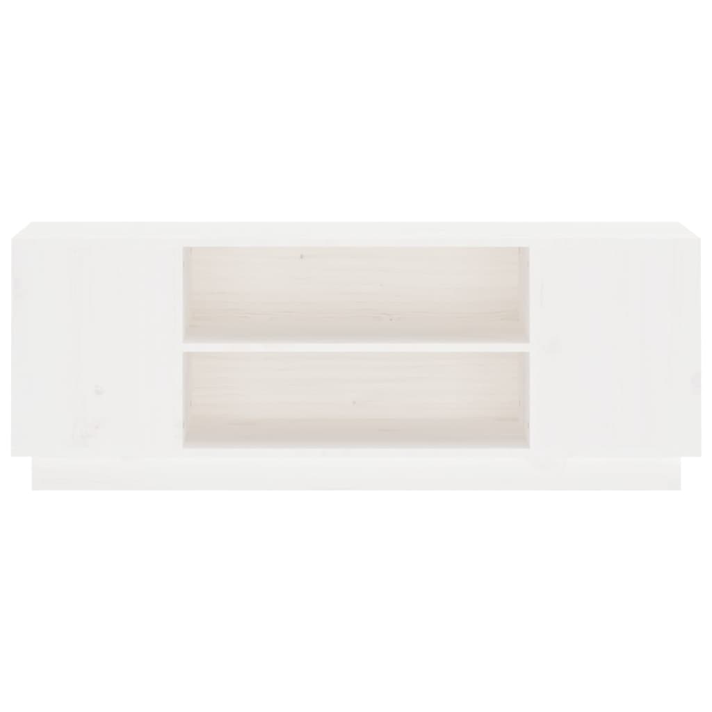tv-bord 110x35x40,5 cm massivt fyrretræ hvid