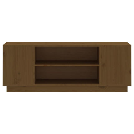 tv-bord 110x35x40,5 cm massivt fyrretræ gyldenbrun