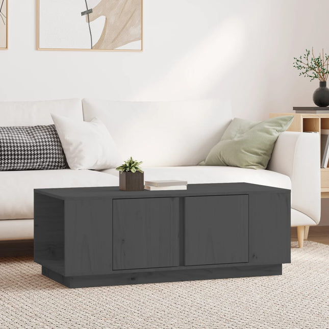 sofabord 110x50x40 cm massivt fyrretræ grå