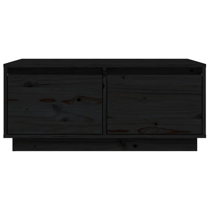 sofabord 80x50x35 cm massivt fyrretræ sort