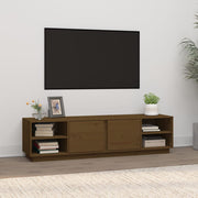 tv-bord 156x40x40 cm massivt fyrretræ gyldenbrun
