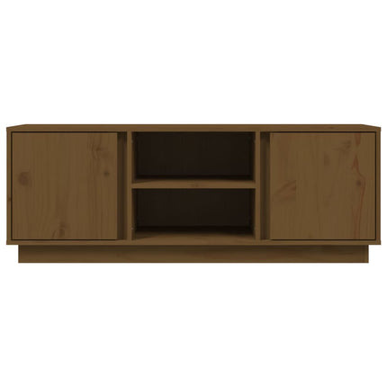 tv-bord 110x35x40,5 cm massivt fyrretræ gyldenbrun