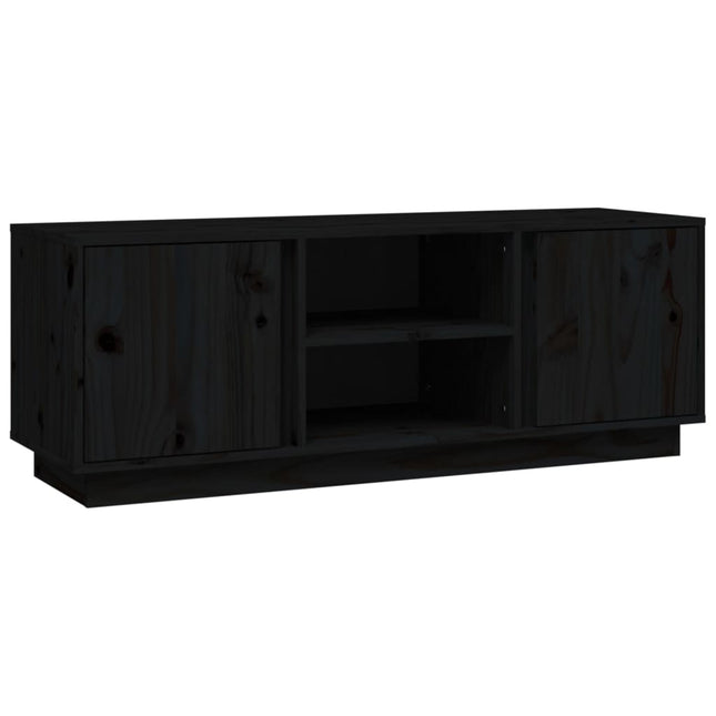 tv-bord 110x35x40,5 cm massivt fyrretræ sort