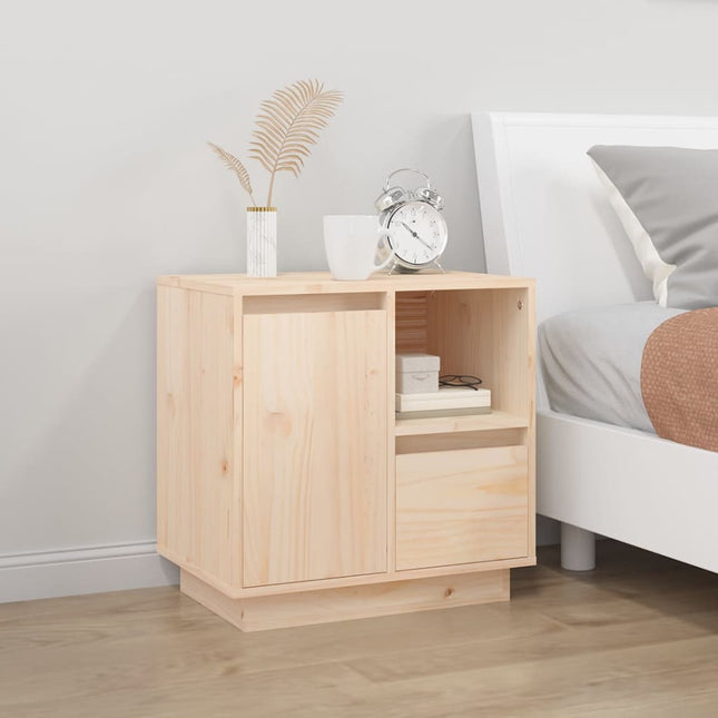 sengebord 50x34x50 cm massivt fyrretræ