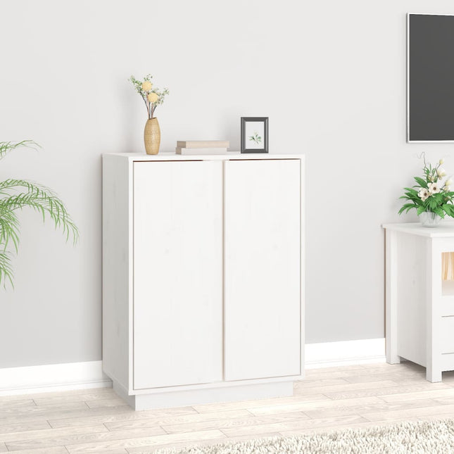skænk 60x35x80 cm massivt fyrretræ hvid