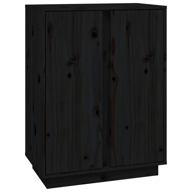 skænk 60x35x80 cm massivt fyrretræ sort