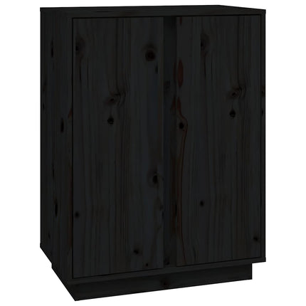 skænk 60x35x80 cm massivt fyrretræ sort