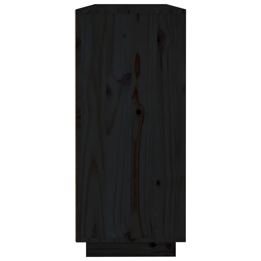 skænk 120x35x80 cm massivt fyrretræ sort