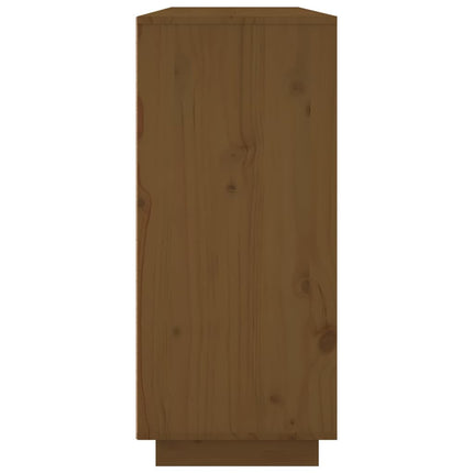 skænk 120x35x80 cm massivt fyrretræ gyldenbrun