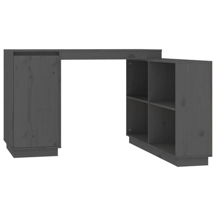 skrivebord 110x50x75 cm massivt fyrretræ grå