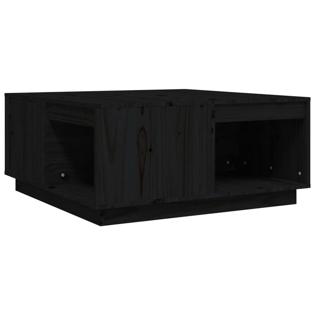 sofabord 80x81x36,5 cm massivt fyrretræ sort
