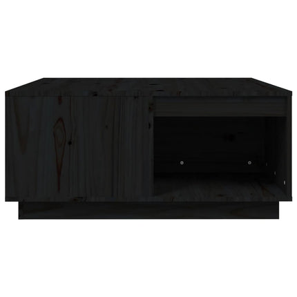 sofabord 80x81x36,5 cm massivt fyrretræ sort