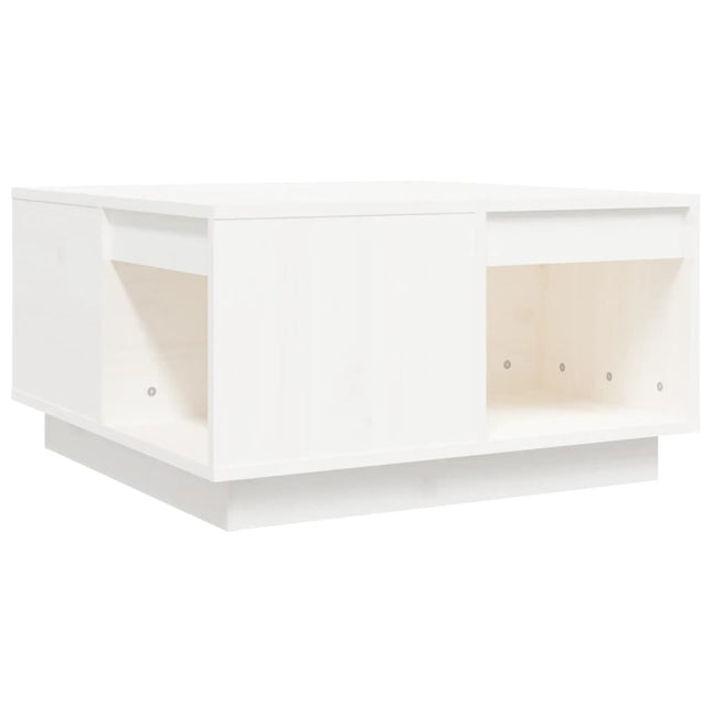 sofabord 60x61x32,5 cm massivt fyrretræ hvid