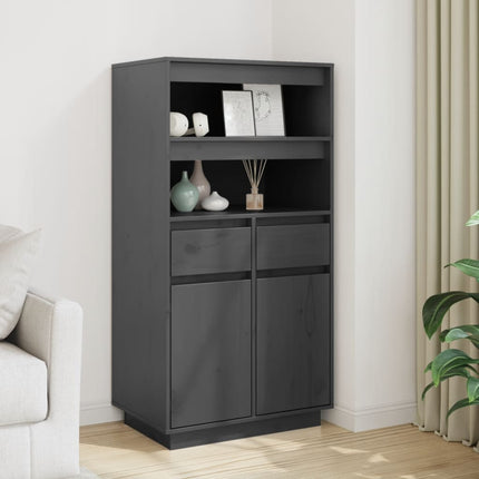 højskab 60x40x116,5 cm massivt fyrretræ grå