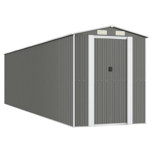 haveskur 192x772x223 cm galvaniseret stål lysegrå