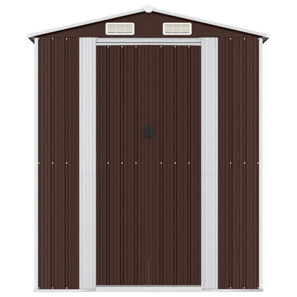 haveskur 192x689x223 cm galvaniseret stål mørkebrun