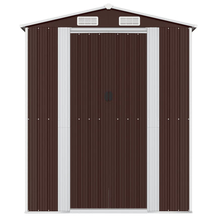haveskur 192x855x223 cm galvaniseret stål mørkebrun