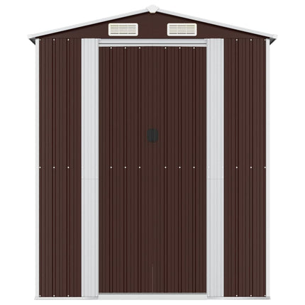 haveskur 192x938x223 cm galvaniseret stål mørkebrun