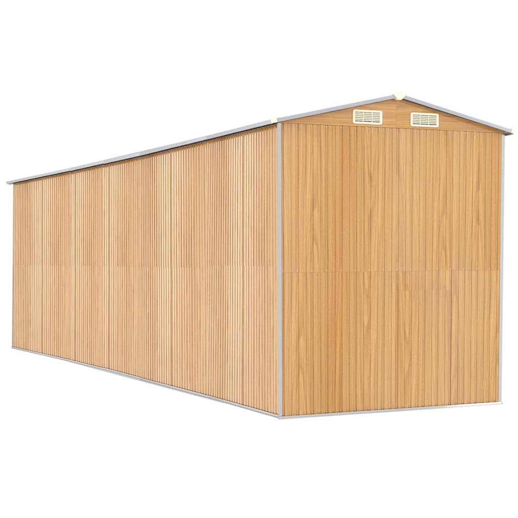 haveskur 192x689x223 cm galvaniseret stål lysebrun