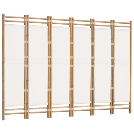 6-panels rumdeler 240 cm foldbar bambus og kanvas