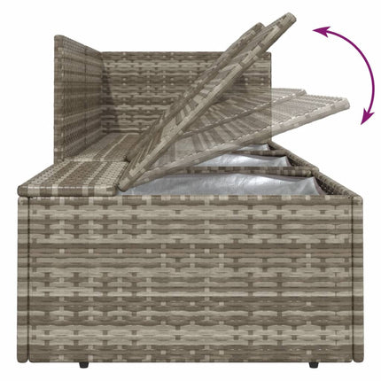 loungesæt til haven 4 dele med hynder polyrattan grå