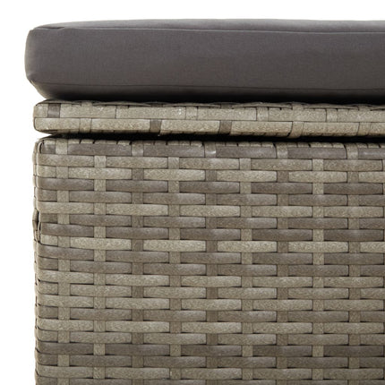 loungesæt til haven 4 dele med hynder polyrattan grå