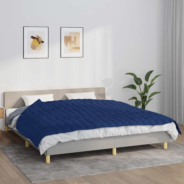 tyngdetæppe 155x220 cm 11 kg stof blå