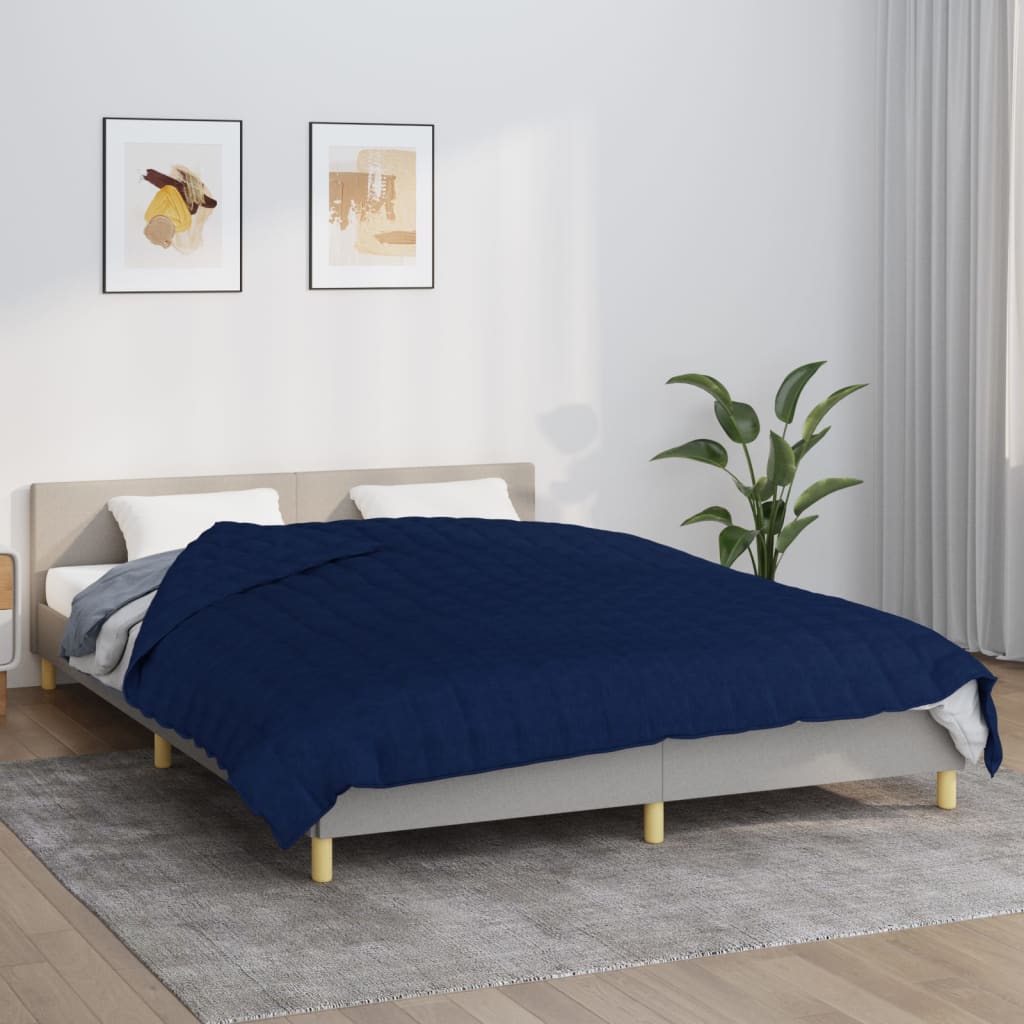 tyngdetæppe 200x200 cm 13 kg stof blå