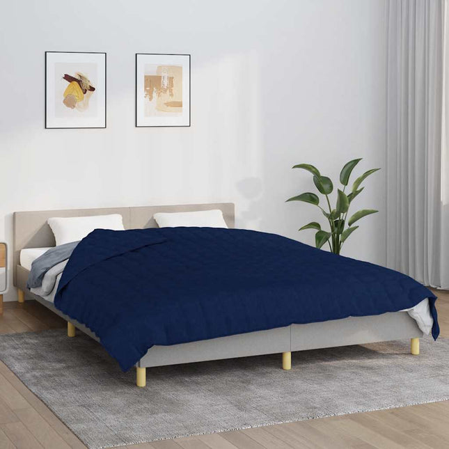 tyngdetæppe 220x235 cm 15 kg stof blå
