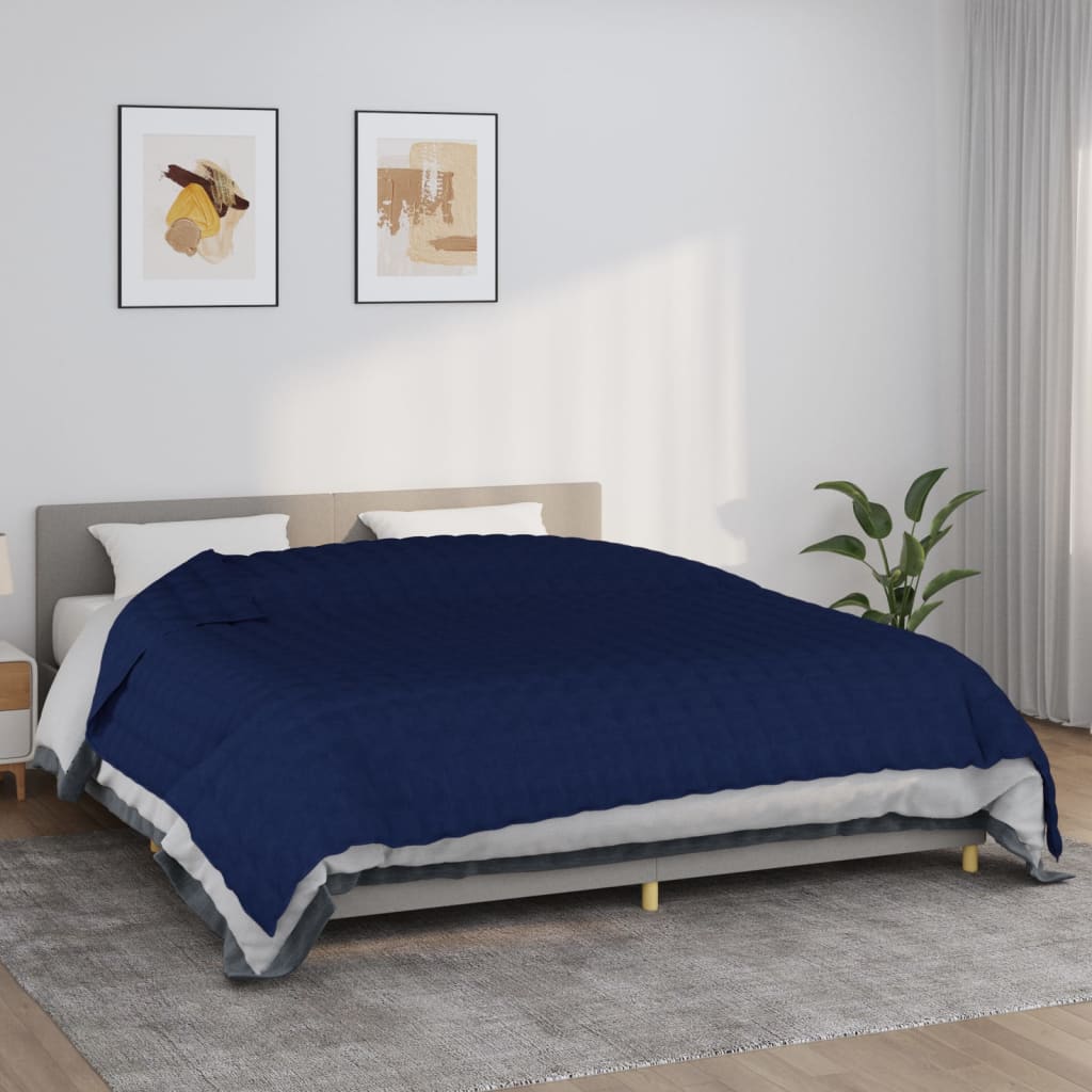 tyngdetæppe 220x260 cm 15 kg stof blå