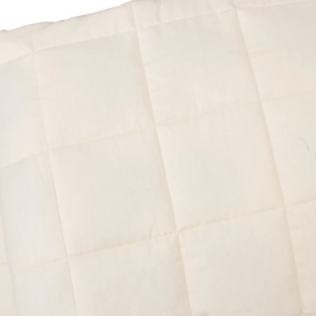 tyngdetæppe 138x200 cm 10 kg stof lys cremefarve