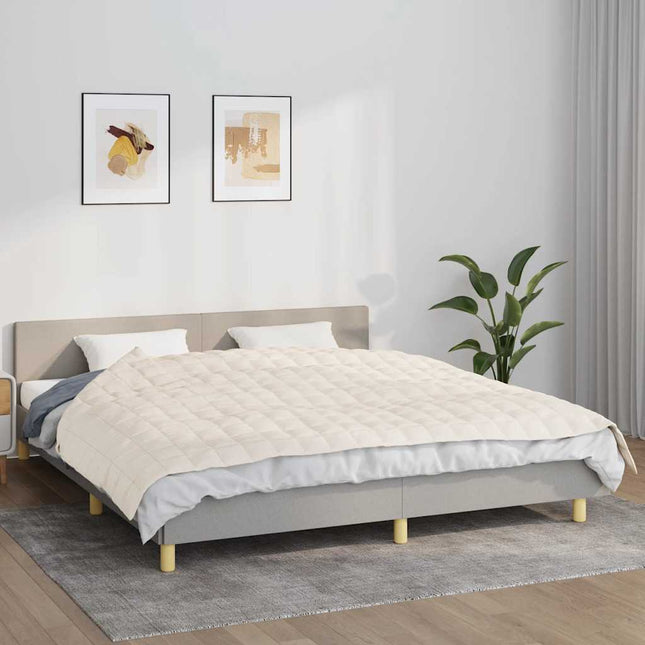 tyngdetæppe 155x220 cm 7 kg stof lys cremefarve