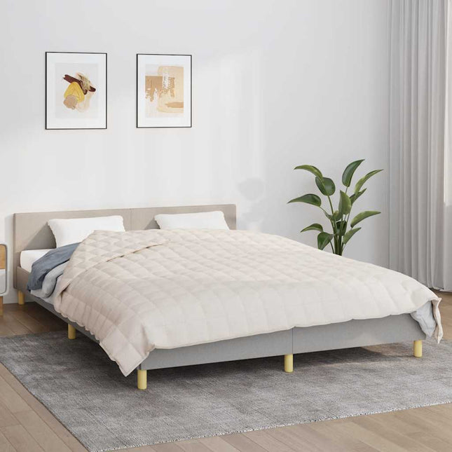 tyngdetæppe 200x200 cm 9 kg stof lys cremefarve