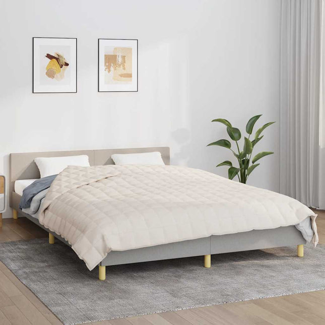 tyngdetæppe 200x225 cm 9 kg stof lys cremefarve