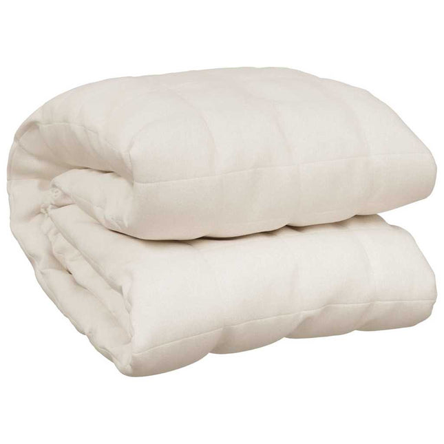 tyngdetæppe 200x225 cm 13 kg stof lys cremefarve