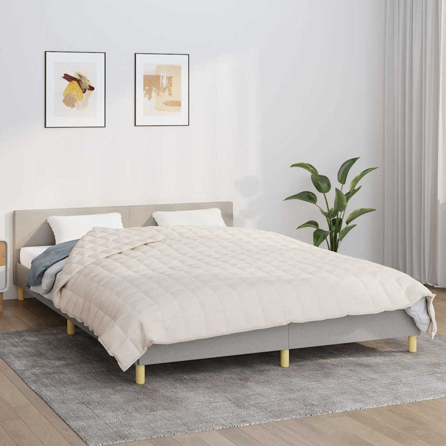 tyngdetæppe 200x225 cm 13 kg stof lys cremefarve