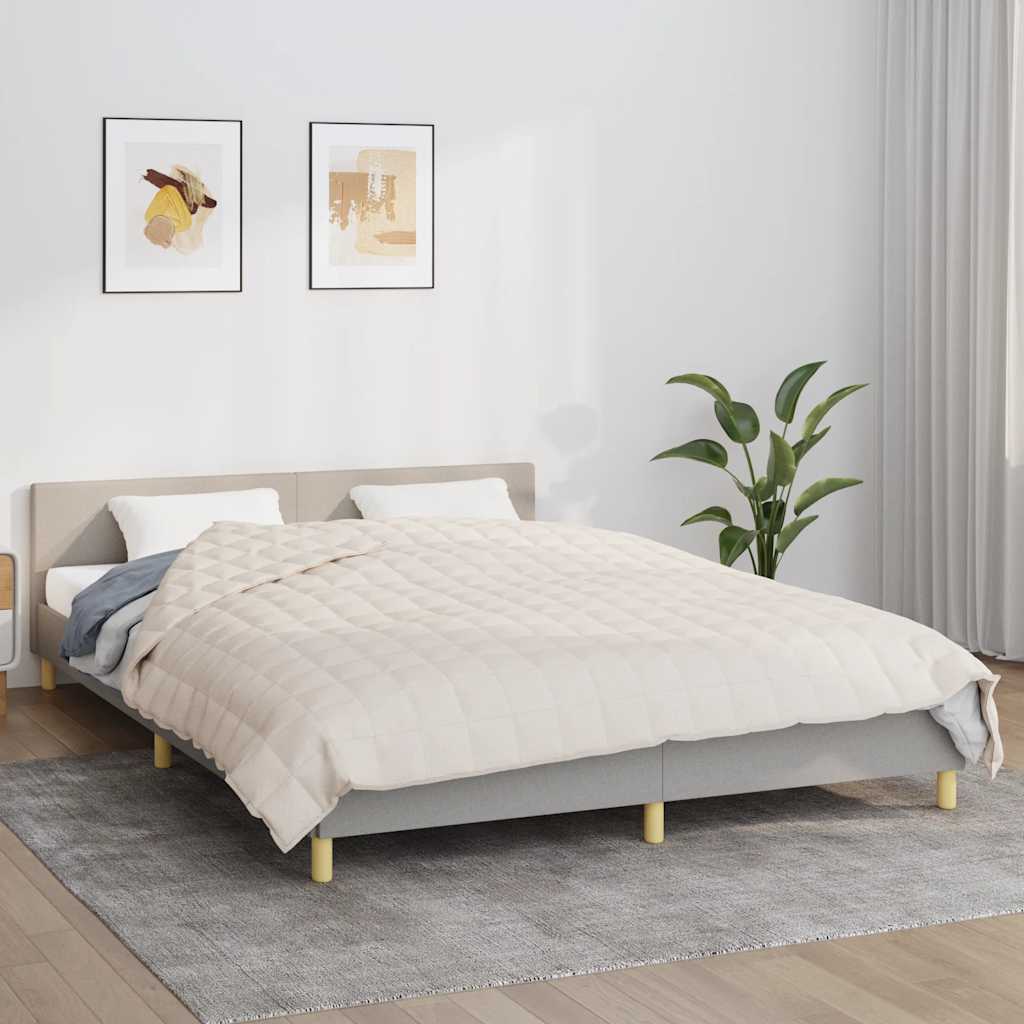 tyngdetæppe 200x225 cm 13 kg stof lys cremefarve