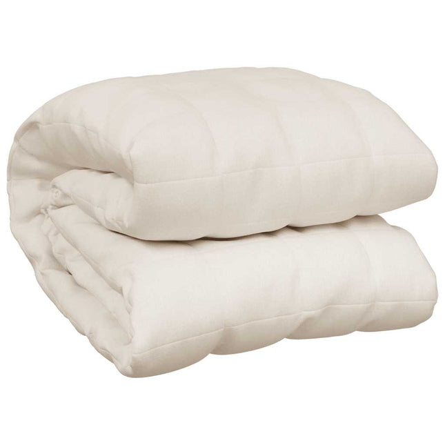tyngdetæppe 220x235 cm 11 kg stof lys cremefarve