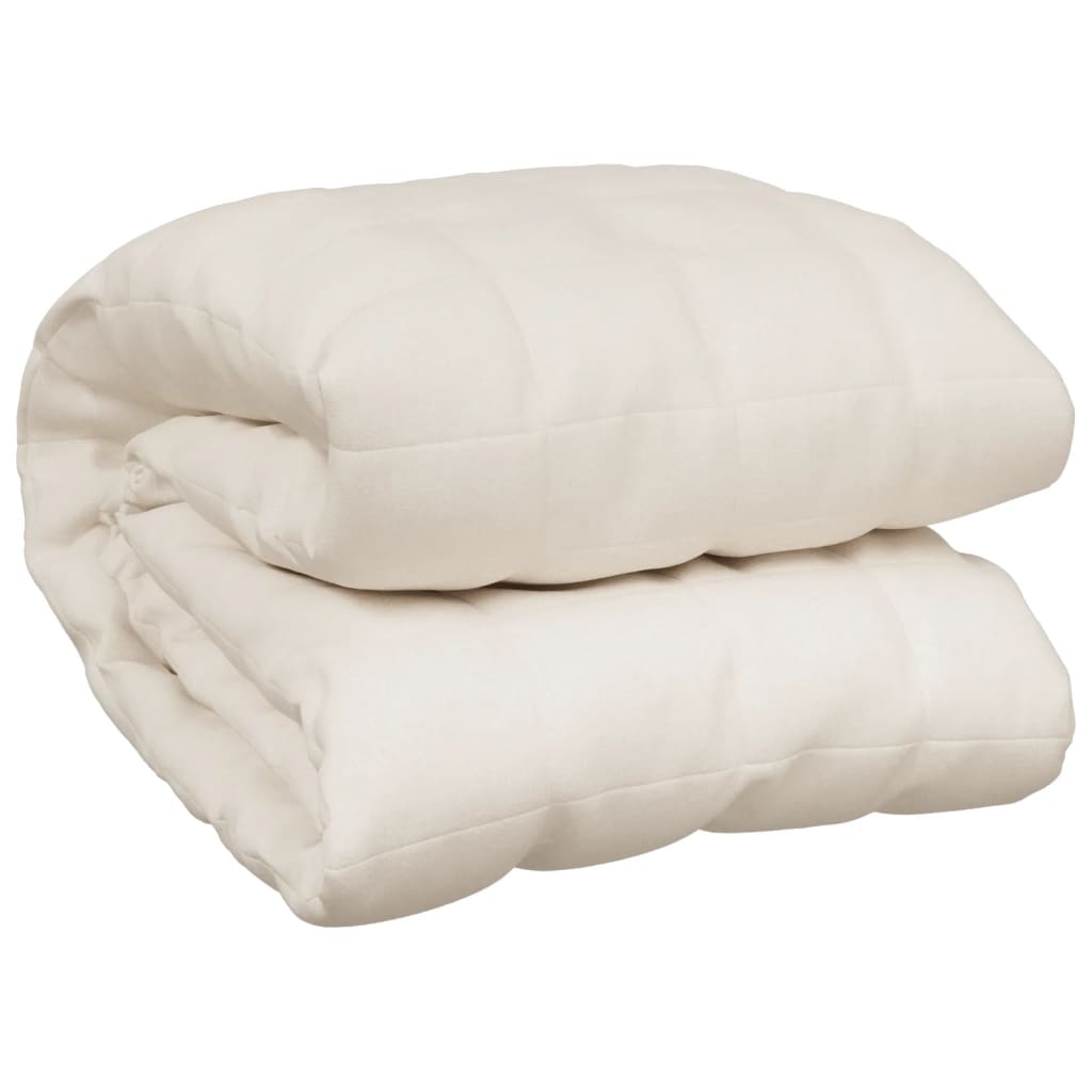 tyngdetæppe 220x235 cm 11 kg stof lys cremefarve