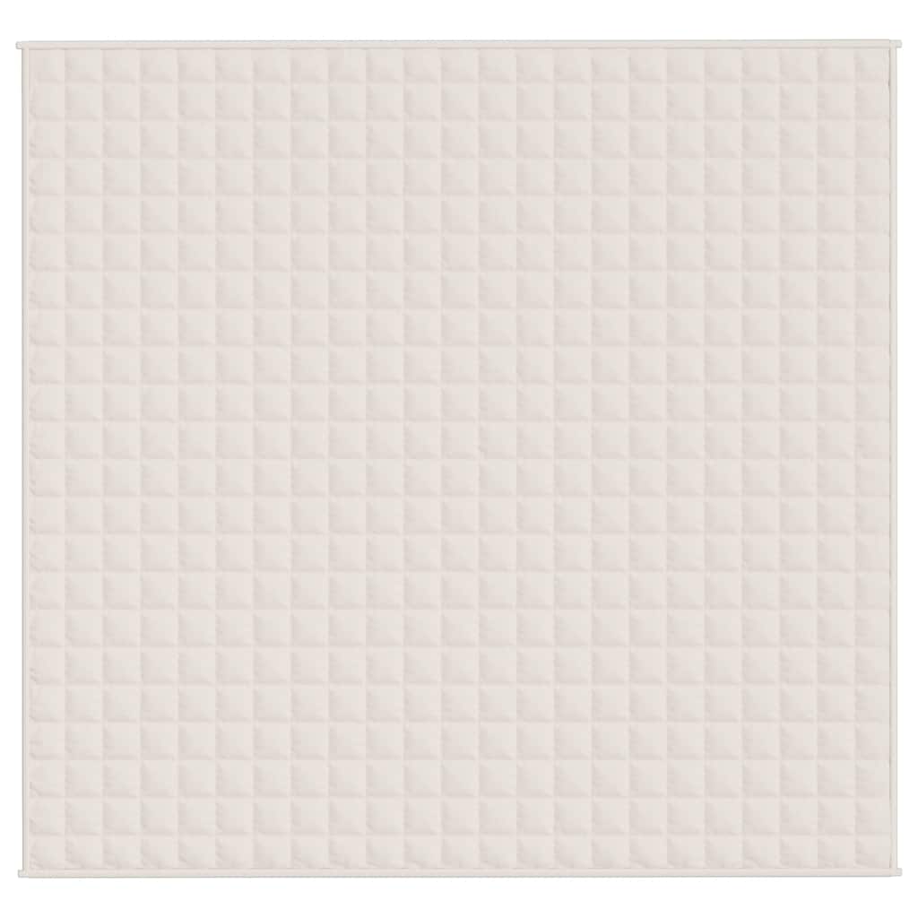 tyngdetæppe 220x235 cm 11 kg stof lys cremefarve