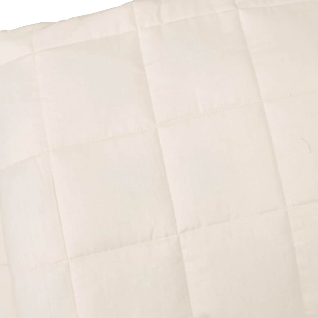 tyngdetæppe 220x235 cm 11 kg stof lys cremefarve