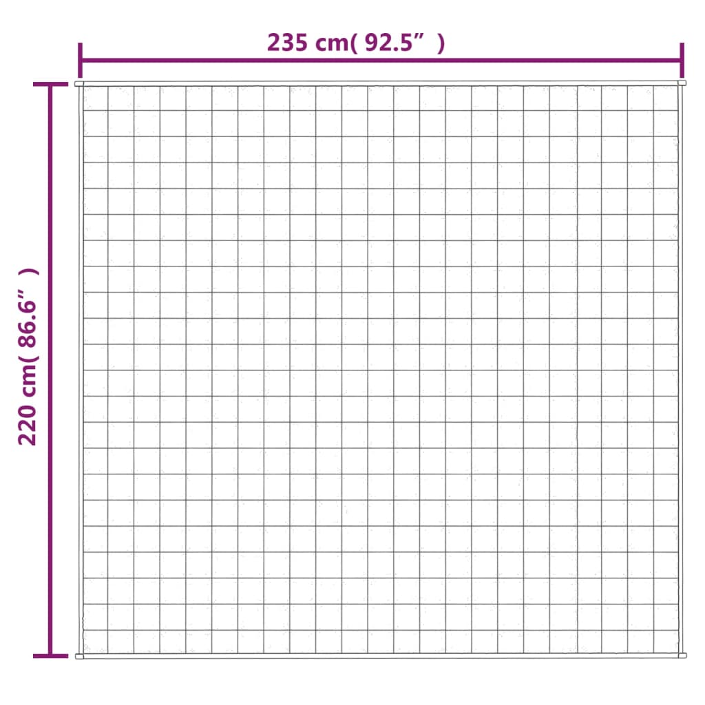 tyngdetæppe 220x235 cm 11 kg stof lys cremefarve