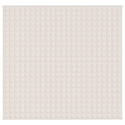tyngdetæppe 220x235 cm 15 kg stof lys cremefarve