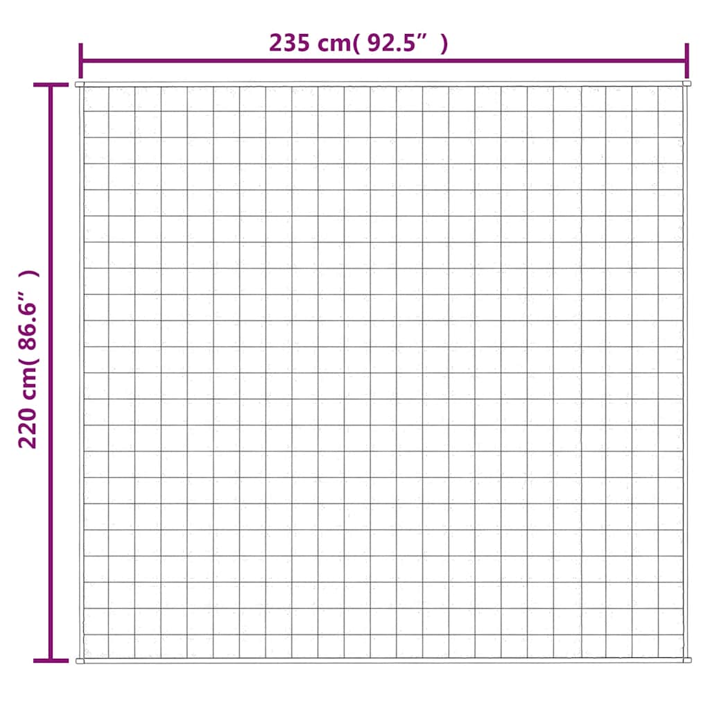 tyngdetæppe 220x235 cm 15 kg stof lys cremefarve