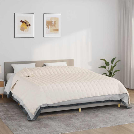 tyngdetæppe 220x260 cm 11 kg stof lys cremefarve