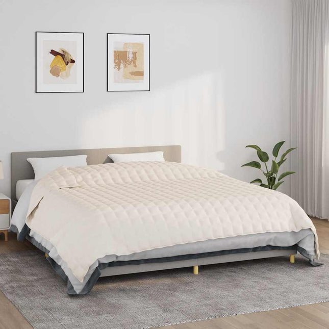 tyngdetæppe 220x260 cm 11 kg stof lys cremefarve